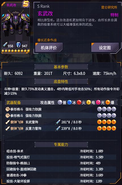 《機(jī)動(dòng)戰(zhàn)隊(duì)》玄武機(jī)體圖鑒