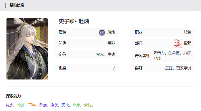 《如鳶》史子眇赴燭技能解析