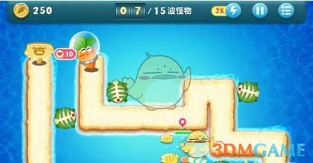 《保衛(wèi)蘿卜1》深海主題第1關(guān)金蘿卜攻略