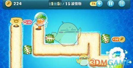 《保衛(wèi)蘿卜1》深海主題第1關(guān)金蘿卜攻略