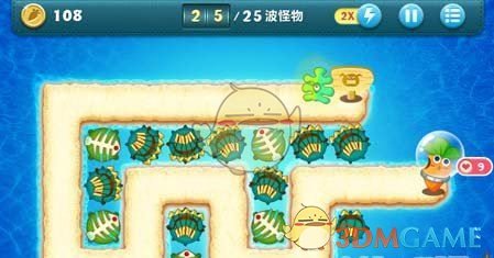 《保衛(wèi)蘿卜1》深海主題第2關(guān)金蘿卜攻略