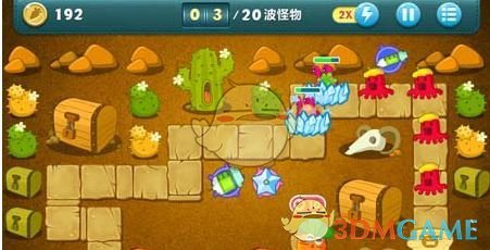 《保衛(wèi)蘿卜1》沙漠主題第2關(guān)金蘿卜攻略