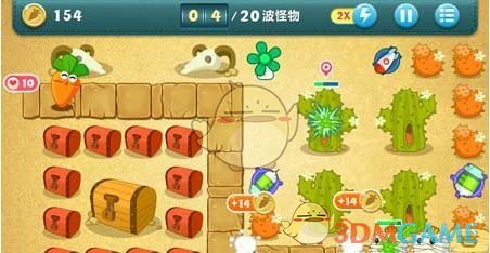 《保衛(wèi)蘿卜1》沙漠主題第3關(guān)金蘿卜攻略