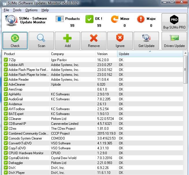 SUMo Pro v5.17.8.540 更新檢測