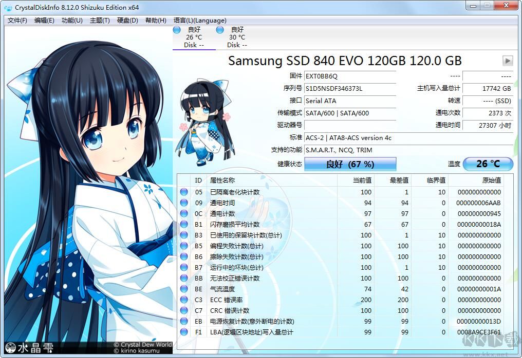 CrystalDiskInfo v8.17.11漢化單文件