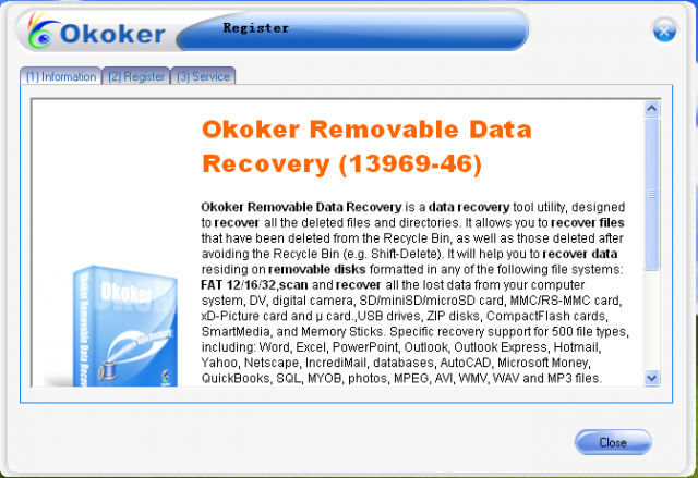 Okoker Removable Data Recovery 6.0 綠色版破解版