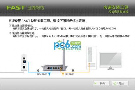 迅捷Fast無線路由器快速安裝工具可以幫助用戶快速進(jìn)行無線路由器的安裝和配置，適用于FW150R V5/6/8、FW153R V1、FWR108 V1、FW300R V3/4、FWR303 V1、FWR310 V1/2無線路由器