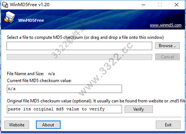 Winmd5free V2.2.0 綠色漢化版 MD5校驗工具
