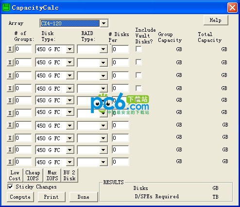 emc cx系列RAID組容量計(jì)算工具(CapacityCalc)