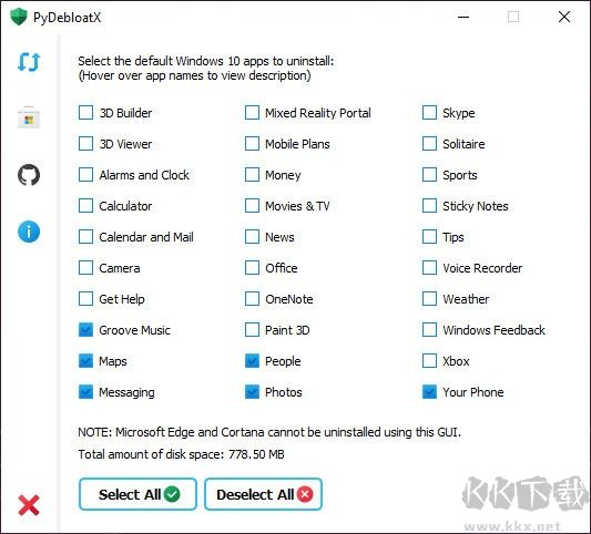 pydebloatx（卸載Win10默認應(yīng)用）