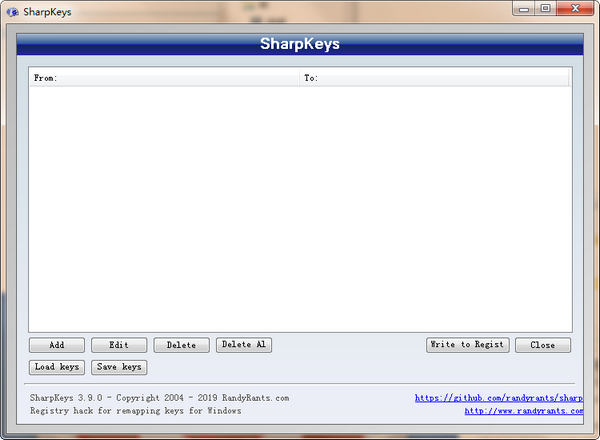 SharpKeys 3.9.0.0 綠色漢化版