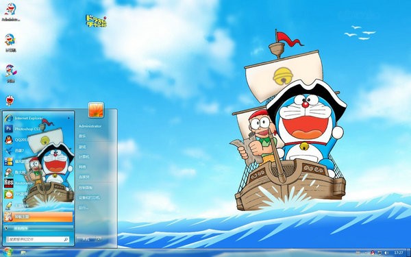 萌趣哆啦A夢Windows 7主題