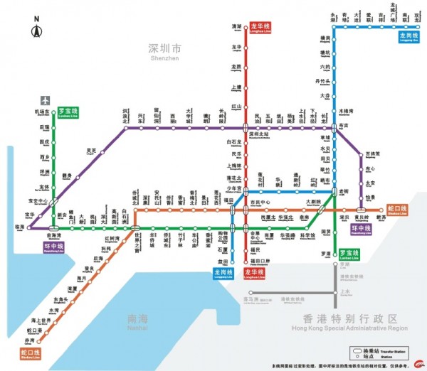 2022年最新深圳地鐵線路圖