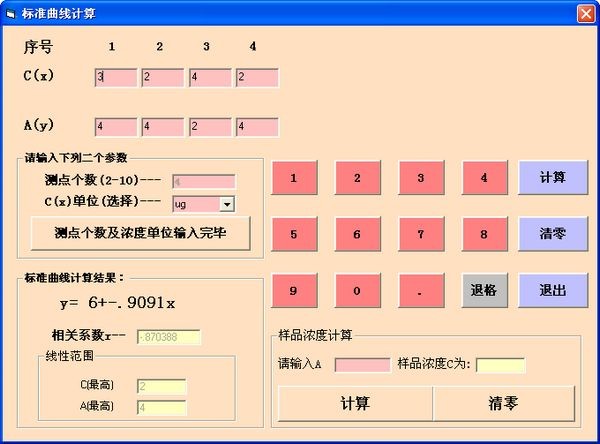 標(biāo)準(zhǔn)曲線快速計(jì)算器