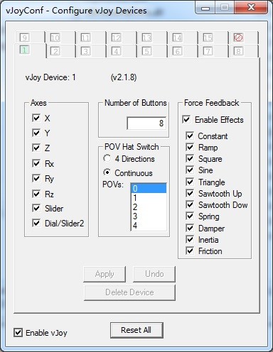 vJoyConf手柄配置工具 v2.1.9.3 免費綠色版
