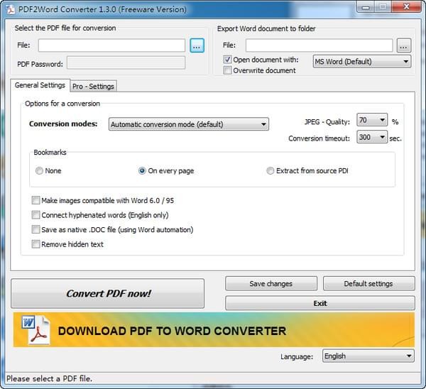 PDF2Word Converter v1.3.0.168 免費綠色版