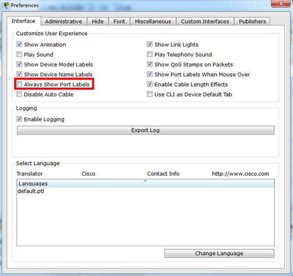 Cisco Packet Tracer 截圖