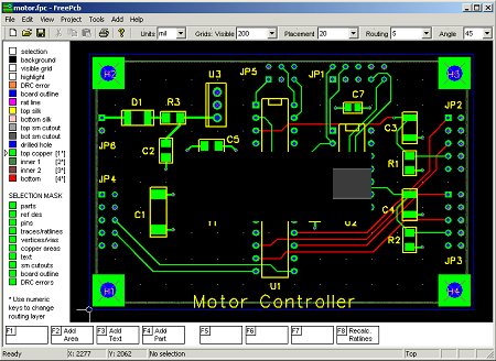 PCB版圖設(shè)計工具(FreePCB)截圖