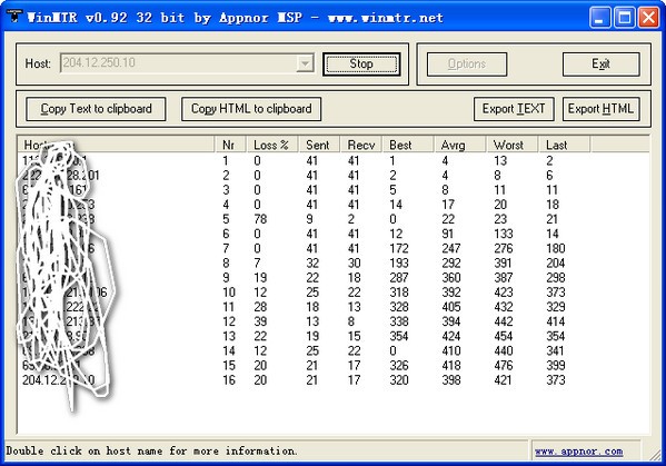 WinMTR v1.2 漢化綠色版