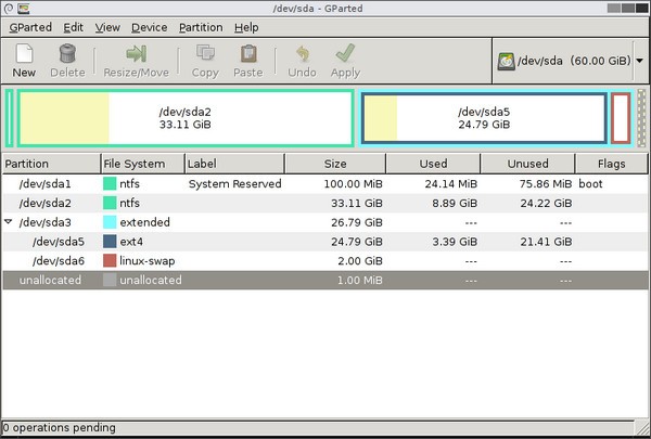 GParted v1.1.0 官方版（分區(qū)編輯器）
