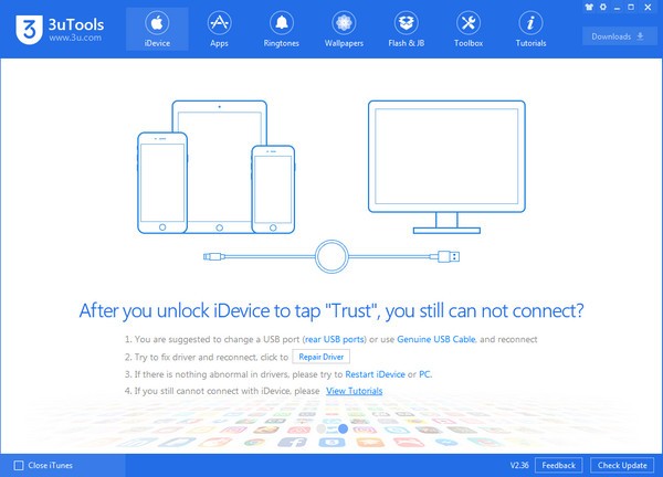 3uTools v2.8 綠色版 (蘋果刷機(jī)越獄工具)