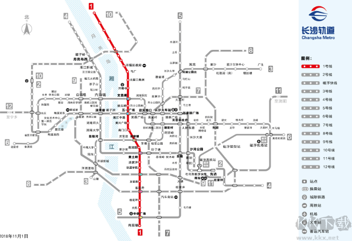 2021年最新版長沙地鐵線路圖
