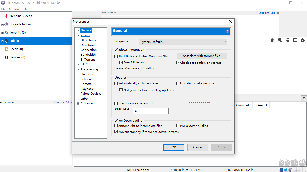BitTorrent下載界面