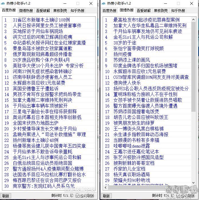 百度微博熱搜榜助手 v1.5綠色版