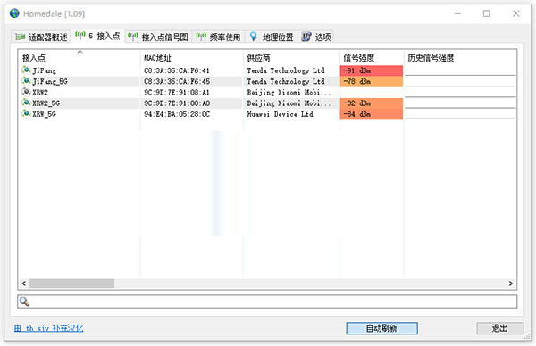 Homedale漢化版 v2.08(WIFI信號監(jiān)控)