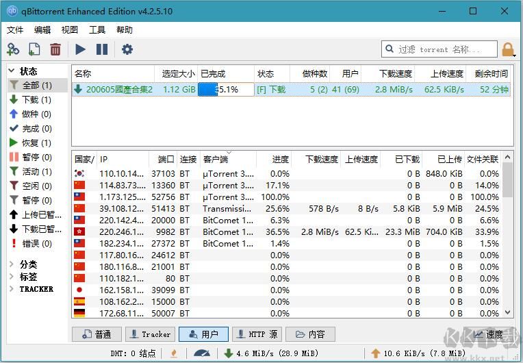 qBittorrent綠色增強(qiáng)版 v4.5.2.11 便攜版