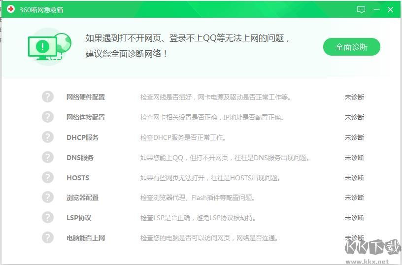 360網(wǎng)絡(luò)修復(fù)工具 v2.0綠色版
