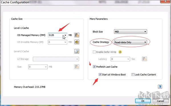 PrimoCache配置示意