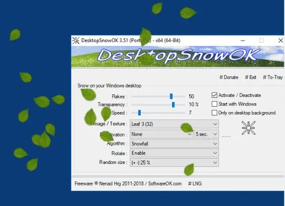 DesktopSnowOK（桌面雪花特效工具）