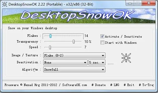 DesktopSnowOK（桌面雪花特效工具）